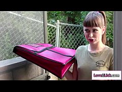  - Hot lesbian licks pizza delivery girl