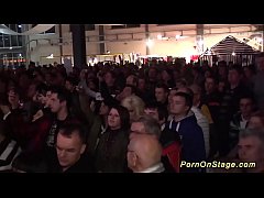  - wild lesbian pornshow in public