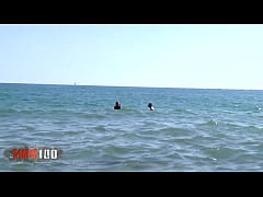  - Hot blonde milf gets her two holes filled at the beach