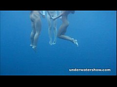  - 3 girls stripping in the sea