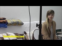  - Extraordinary cutie gets oil massage at the casting
