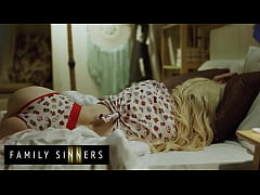  - FAMILY SINNERS - Hot Blondie Is Sad After Her Boyfriend Leaves Her & Decides To Get Over Him By Fucking Her Stepbro