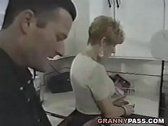  - Granny Fucks Young Dick In The Kitchen
