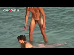  - Beach Voyeur. She wanted to swallow, but got just body cumshot. Very hot couple beach sex!