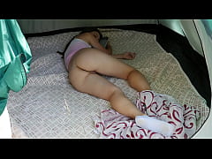  - Nudist teen close up in the tent