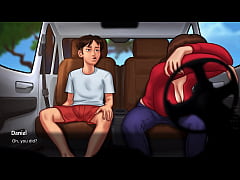  - Summertime Saga - Busty Stepmom sucks a huge cock and gives the best sloppy blowjob