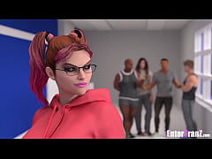  - Horny shemale plays with an athletes dick