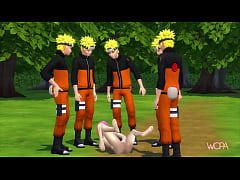  - NARUTO UZUMAKI uses JUTSU SHADOW CLONE and fucks SAKURA HARUNO