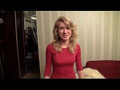  - Hot blonde babe is moaning from hard fuck on the sofa