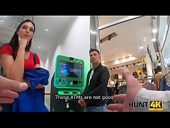  - HUNT4K. Raven-haired lassie enjoys pussy-drilling for big cash