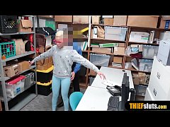  - Ebony shoplifter teen gets fucked rough by a mall cop