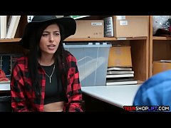  - Security guards fuck a cute teen shoplifter in their office