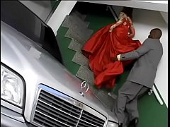  - Horny Latina in red stockings Ariane Scarebli plays with her pussy and fucked with black stud