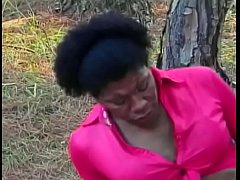  - Black shemale Vinicius with big melons is not against to go somewhere private to ride his hard cock