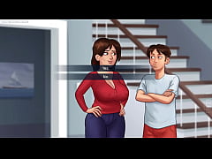  - Summertime Saga By DarkCookie - Hot Stepmom Debbie in Seductive Sexy Dress Begs Him to Kiss Her