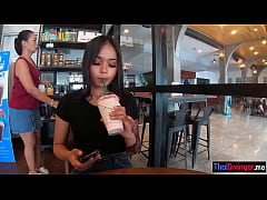  - Big ass tattooed teen slut Miw pleased big cock guy after solo play