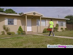  - Naughty teen Karlie Brooks got pounded on a couch