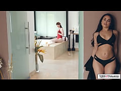  - Small tits tgirl Natalie Mars bangs girl