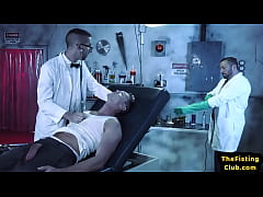  - Athletic bottom spitroasted by doctor before fisted in trio