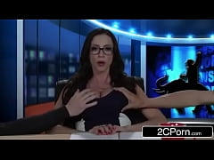  - Hot MILF News Anchor Takes On Two Studs During Live Broadcast