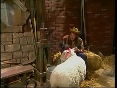  - Busty girl in pig tails rides a huge cock in outbuilding