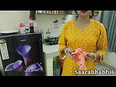  - hot Indian stepmom got caught with condom before hard fuck in closeup in Hindi audio. HD sex video