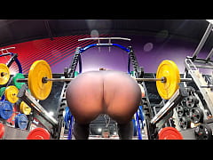  - Barbell squats - insanely transparent leggings