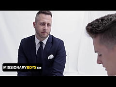  - Missionary Boys - Muscular Young Twink Elder Grant Bend His Knee And Suck President Joel Hard Cock