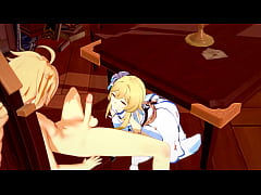  - Genshin Impact Hentai - Aether and Lumine Handjob and Fucked with creampie in her pussy - Japanese Video Game Porn Animation 3D