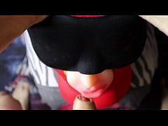  - Loaded a big dick into my best friend's mouth, the most realistic toy for a delicious blowjob