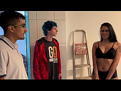  - Chamei eles para concertar a Internet e acabei fudendo com os dois