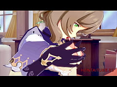  - Genshin Impact Hentai - Lisa Having sex with a blonde boy and he cums in her mouth tits and pussy 2/3