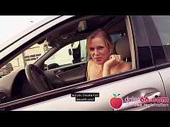  - NAUGHTY blonde vixen Claudia Swea drives around naked & picks up a guy for a hot OUTDOOR fuck! (ENGLISH) Dates66.com