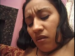  - Indian whore in red lingerie gets her hairy twat drilled after nice blowing