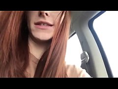  - Cute Redhead shops for and uses cucumber