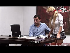  - spanish blonde secretary milf seduced on office