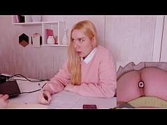  - Helping my stepsister with Homework but she's too distracted with vibro plug in her ass!