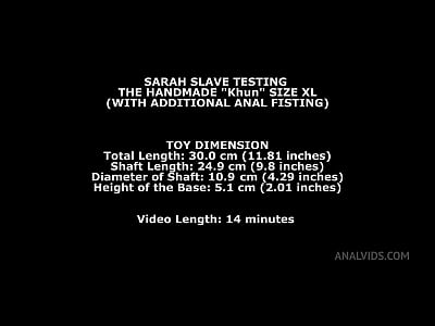 Sarah Slave Testing The Handmade Khun Size XL (With Additional Anal Fisting) TWT078