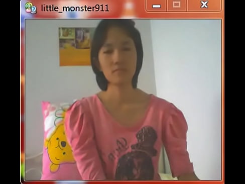 thai student on webcam