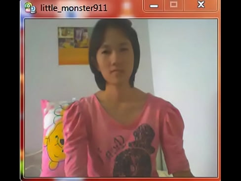 thai student on webcam